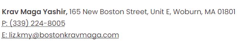 Krav Maga Burlington MA Address